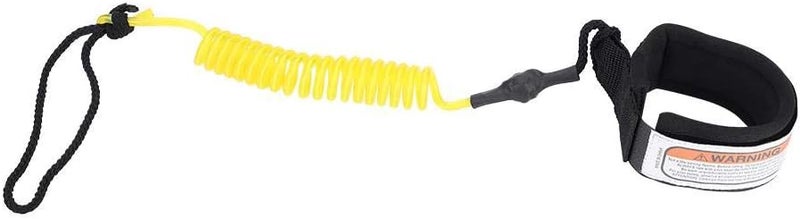 woobles Surfboard Leg Leash,Coiled Surfboard Leash Ankle Cuff Safety SUP Leash for Inflatable Paddle Board Snowboard Black - Image 1